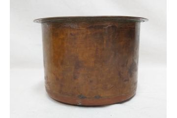 指物師 駒沢利斎　素材を生かした素朴な温かみを感じる桐火桶(丸火鉢、木製火鉢、手あぶり、共箱付き)(R-078770)