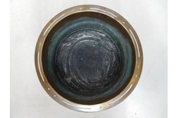 指物師 駒沢利斎　素材を生かした素朴な温かみを感じる桐火桶(丸火鉢、木製火鉢、手あぶり、共箱付き)(R-078770)