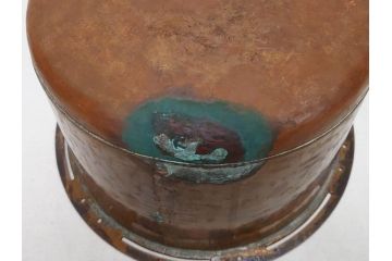 指物師 駒沢利斎　素材を生かした素朴な温かみを感じる桐火桶(丸火鉢、木製火鉢、手あぶり、共箱付き)(R-078770)