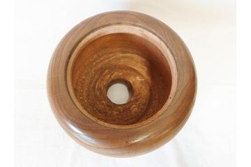 指物師 駒沢利斎　木のぬくもりを感じる桐火桶(丸火鉢、木製火鉢、手あぶり、共箱付き)(R-078771)
