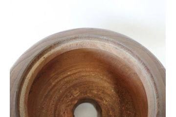 指物師 駒沢利斎　木のぬくもりを感じる桐火桶(丸火鉢、木製火鉢、手あぶり、共箱付き)(R-078771)