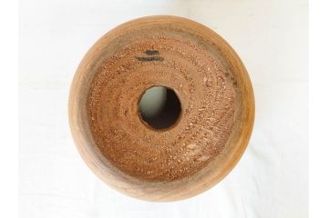 指物師 駒沢利斎　木のぬくもりを感じる桐火桶(丸火鉢、木製火鉢、手あぶり、共箱付き)(R-078771)