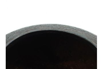 時代物　加藤忠三郎　紫金堂　平丸　年月を経た味わい漂う鉄瓶(湯沸、湯瓶、茶道具、茶器、共箱付き)(R-078773)