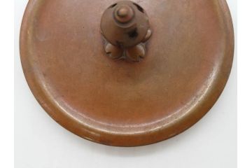時代物　加藤忠三郎　紫金堂　平丸　年月を経た味わい漂う鉄瓶(湯沸、湯瓶、茶道具、茶器、共箱付き)(R-078773)
