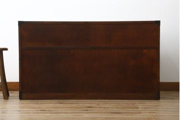 中古　美品　前面欅(ケヤキ)材　品のある佇まいが美しいローチェスト(ローボード、引き出し、衣装箪笥、和箪笥、整理タンス、収納たんす)(R-078783)