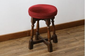 イギリスビンテージ　ブナ材　クラシカルな雰囲気漂うスツール(椅子、イス、ヴィンテージ、英国)(R-078784)