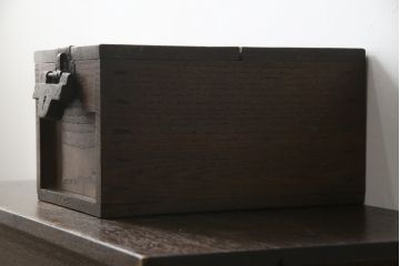 和製アンティーク　総栗材　時代の流れを感じる佇まいが味わい深い銭箱(銭函)(R-078787)