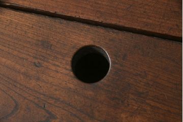 和製アンティーク　総欅(ケヤキ)材　時代の流れを感じる佇まいが味わい深い銭箱(銭函)(R-078788)
