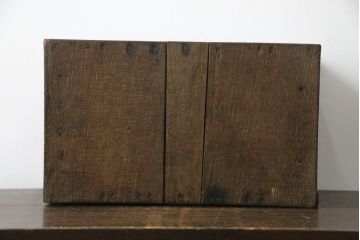 和製アンティーク　栗材　時代の流れを感じる木の風合いが味わい深い銭箱(銭函)(R-078793)