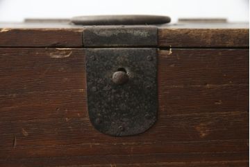 和製アンティーク　総桐材　時代の流れを感じる木の風合いが味わい深い硯箱(筆箱、小引き出し、小物収納、印箱)(R-078794)