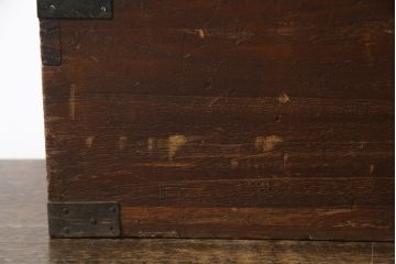 和製アンティーク　総桐材　時代の流れを感じる木の風合いが味わい深い硯箱(筆箱、小引き出し、小物収納、印箱)(R-078794)