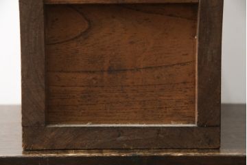 和製アンティーク　欅(ケヤキ)材　時代の流れを感じる木の風合いが味わい深い銭箱(銭函)(R-078795)
