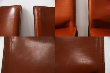 中古　Cassina(カッシーナ)　412　CAB(キャブ)　MARIO BELLINI(マリオベリーニ)　シンプルモダンな空間づくりに活躍するアームレスチェア2脚セット(ダイニングチェア、椅子、イス、バラ売り可能)(定価2脚で約47万5千円)(R-078800)