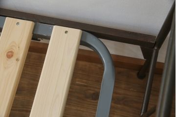 スペインビンテージ　シックで洗練されたデザインが素敵なアイアン製ベッドフレーム(シングルサイズ、ヴィンテージ)(R-078801)