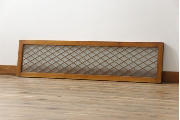 アンティーク建具　和モダンな空間づくりに活躍する両面ガラスの組子欄間(明り取り、明かり取り)(R-078802)