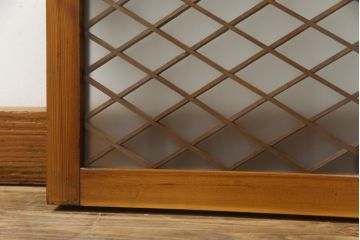アンティーク建具　和モダンな空間づくりに活躍する両面ガラスの組子欄間(明り取り、明かり取り)(R-078802)