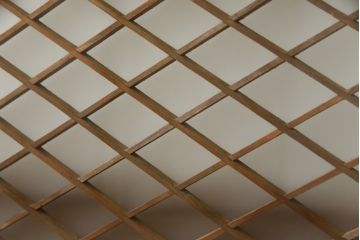 アンティーク建具　和モダンな空間づくりに活躍する両面ガラスの組子欄間(明り取り、明かり取り)(R-078802)