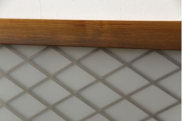 アンティーク建具　和モダンな空間づくりに活躍する両面ガラスの組子欄間(明り取り、明かり取り)(R-078802)