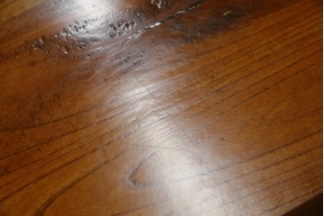 和製アンティーク　極厚天板　総欅(ケヤキ)材　木の風合いを生かしたシンプルなデザインの一枚板ベンチ　(R-078804)