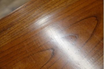 和製アンティーク　極厚天板　総欅(ケヤキ)材　木の風合いを生かしたシンプルなデザインの一枚板ベンチ　(R-078804)