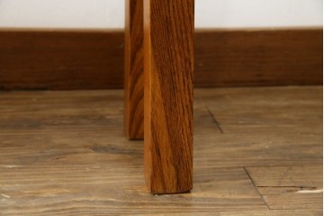 和製アンティーク　極厚天板　総欅(ケヤキ)材　木の風合いを生かしたシンプルなデザインの一枚板ベンチ　(R-078804)