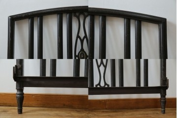 アメリカアンティーク　アイアンフレームがお洒落なベッドフレーム　(R-078806)