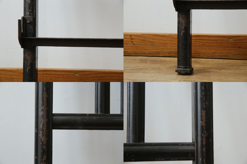 アメリカアンティーク　アイアンフレームがお洒落なベッドフレーム　(R-078806)