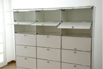 中古　USMハラー(USM Haller)　3列7段(3×7)　美しくシンプルなデザインが目を引く鉄製収納棚(戸棚、キャビネット)(定価約186万円)(R-078810)