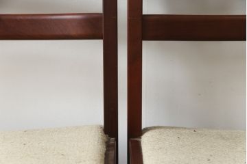 中古　希少な廃番品!!　天童木工(Tendo)　BRASILEIRA(ブラジレイラ)シリーズ　ブラジリアンローズウッドのナチュラルモダンなダイニングチェア4脚セット(アームレスチェア、椅子、イス、バラ売り可能)(R-078811)