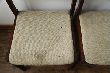 中古　希少な廃番品!!　天童木工(Tendo)　BRASILEIRA(ブラジレイラ)シリーズ　ブラジリアンローズウッドのナチュラルモダンなダイニングチェア4脚セット(アームレスチェア、椅子、イス、バラ売り可能)(R-078811)