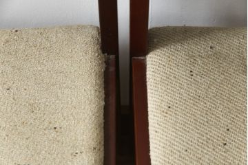 中古　希少な廃番品!!　天童木工(Tendo)　BRASILEIRA(ブラジレイラ)シリーズ　ブラジリアンローズウッドのナチュラルモダンなダイニングチェア4脚セット(アームレスチェア、椅子、イス、バラ売り可能)(R-078811)