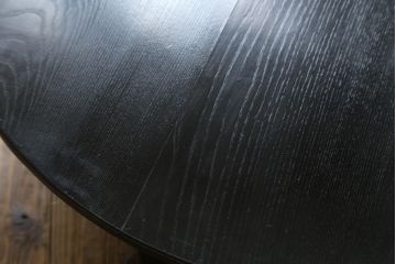 和製アンティーク　栓材　落ち着いた色味が大人の雰囲気を演出する丸型ちゃぶ台(折りたたみテーブル、座卓、ローテーブル)(R-078812)