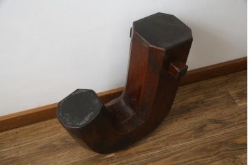時代物　特大サイズ　欅材(ケヤキ材)　空鉤　自在鉤　横木　暖炉裏　古物　古民具(じざいかぎ、茶道具、置き物、置物、ディスプレイ)(R-078813)
