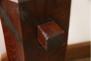 時代物　特大サイズ　欅材(ケヤキ材)　空鉤　自在鉤　横木　暖炉裏　古物　古民具(じざいかぎ、茶道具、置き物、置物、ディスプレイ)(R-078813)