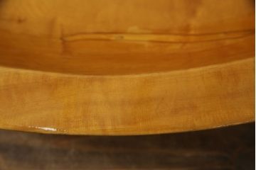 中古　特大!!　楓(カエデ)材　温かみのある色合いが魅力的なくり抜き鉢(こね鉢、ディスプレイボウル、店舗什器)(R-078818)