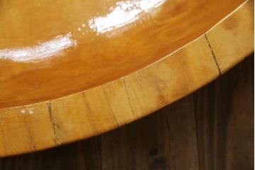 中古　特大!!　楓(カエデ)材　温かみのある色合いが魅力的なくり抜き鉢(こね鉢、ディスプレイボウル、店舗什器)(R-078818)