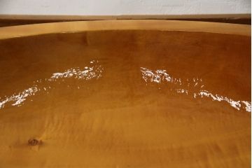 中古　特大!!　楓(カエデ)材　温かみのある色合いが魅力的なくり抜き鉢(こね鉢、ディスプレイボウル、店舗什器)(R-078818)