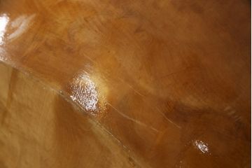 中古　特大!!　楓(カエデ)材　温かみのある色合いが魅力的なくり抜き鉢(こね鉢、ディスプレイボウル、店舗什器)(R-078818)
