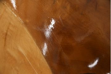 中古　特大!!　楓(カエデ)材　温かみのある色合いが魅力的なくり抜き鉢(こね鉢、ディスプレイボウル、店舗什器)(R-078818)
