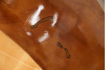 中古　特大!!　楓(カエデ)材　温かみのある色合いが魅力的なくり抜き鉢(こね鉢、ディスプレイボウル、店舗什器)(R-078818)