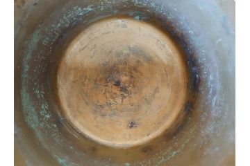明治期　時代物　上手物　彫刻　鎌倉彫り　菊文　匠の技が光る彫刻が美しい火鉢(漆器、木製、丸火鉢、手あぶり)(R-078823)