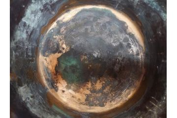 明治期　時代物　上手物　彫刻　鎌倉彫り　菊文　細やかな彫りと透かしのデザインが目を引く火鉢(漆器、木製、丸火鉢、手あぶり)(R-078825)