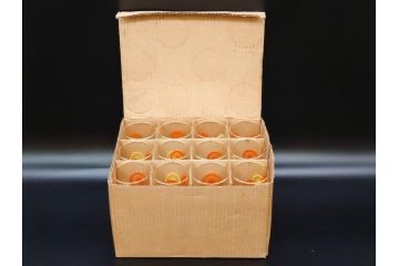 昭和レトロ　レモン　オレンジ　ノスタルジックな雰囲気がおしゃれなグラス12点セット(タンブラー、コップ、ガラス、硝子、二色、果物、箱付き、金彩)(R-078826)