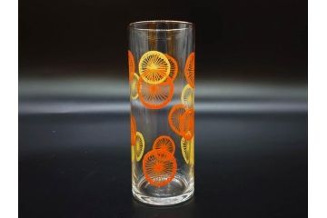 昭和レトロ　レモン　オレンジ　食卓に彩を与えるグラス11点セット(タンブラー、コップ、ガラス、硝子、二色、果物、箱付き、金彩)(R-078827)