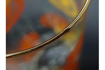昭和レトロ　レモン　オレンジ　食卓に彩を与えるグラス11点セット(タンブラー、コップ、ガラス、硝子、二色、果物、箱付き、金彩)(R-078827)