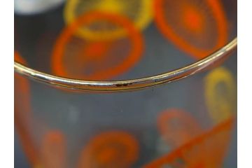 昭和レトロ　レモン　オレンジ　食卓に彩を与えるグラス11点セット(タンブラー、コップ、ガラス、硝子、二色、果物、箱付き、金彩)(R-078827)