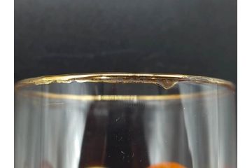 昭和レトロ　レモン　オレンジ　食卓に彩を与えるグラス11点セット(タンブラー、コップ、ガラス、硝子、二色、果物、箱付き、金彩)(R-078827)