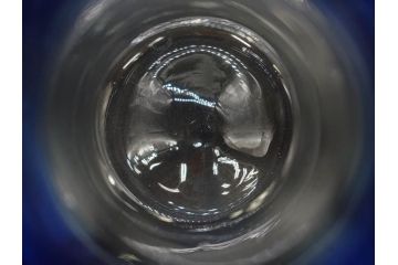戦前　大正〜昭和初期　昭和レトロ　青フリル　縁のフリルデザインが可愛らしいガラス花瓶2個セット(一輪挿し、花入、花器、硝子)(R-078828)