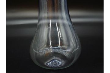 戦前　大正〜昭和初期　昭和レトロ　青フリル　縁のフリルデザインが可愛らしいガラス花瓶2個セット(一輪挿し、花入、花器、硝子)(R-078828)