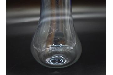 戦前　大正〜昭和初期　昭和レトロ　青フリル　縁のフリルデザインが可愛らしいガラス花瓶2個セット(一輪挿し、花入、花器、硝子)(R-078828)